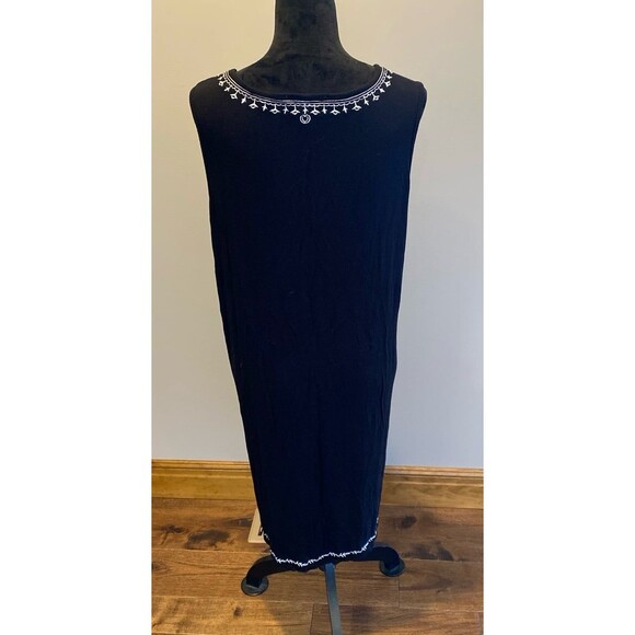 Philosophy Swimsuit Coverup or Casual Dress Plus Size 1X Black White Embroidery - Picture 5 of 12